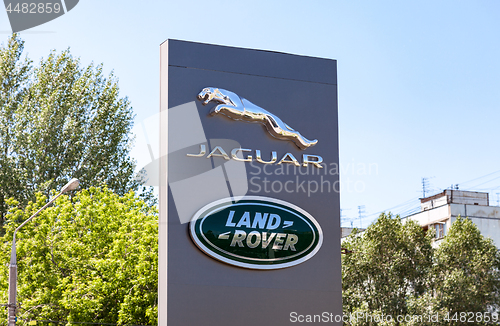 Image of Jaguar Land Rover dealership sign