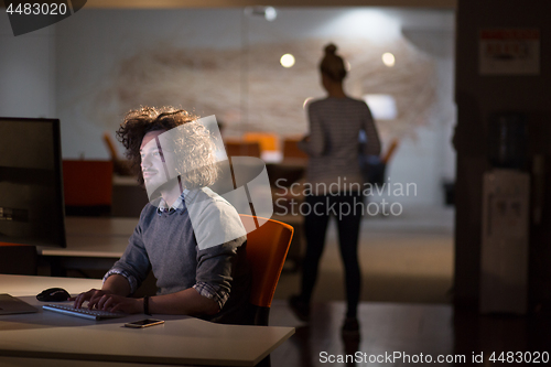 Image of Business Team At A Meeting at modern office building