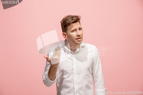 Image of The happy business man standing and young man listening