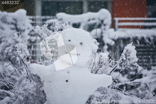 Image of Big snowman in the city