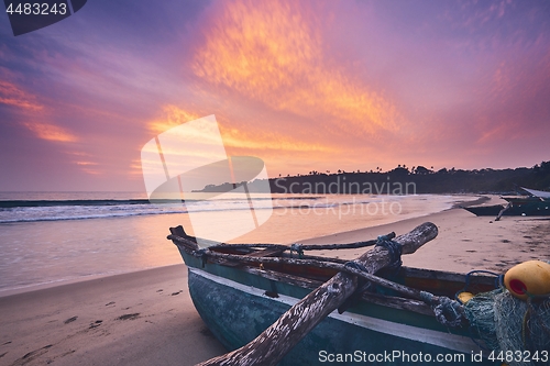 Image of Colorful sunrise on the beach