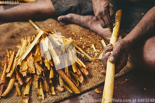 Image of Production of the cinnamon sticks