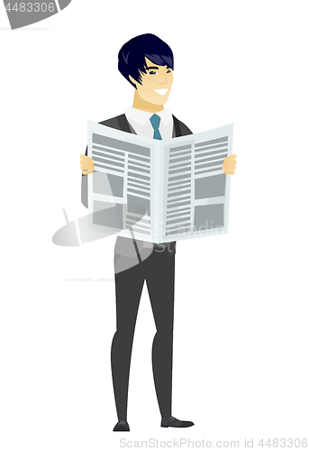 Image of Groom reading newspaper vector illustration