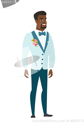 Image of Young african-american happy groom.