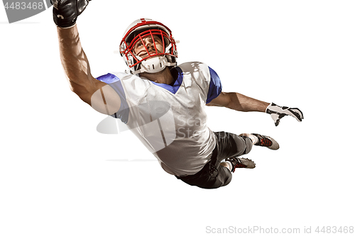 Image of one american football player man studio isolated on white background