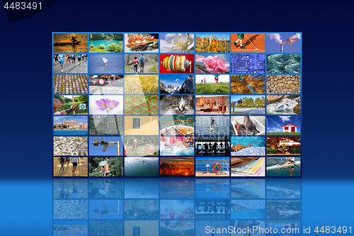 Image of Big multimedia video wall widescreen Web streaming media TV