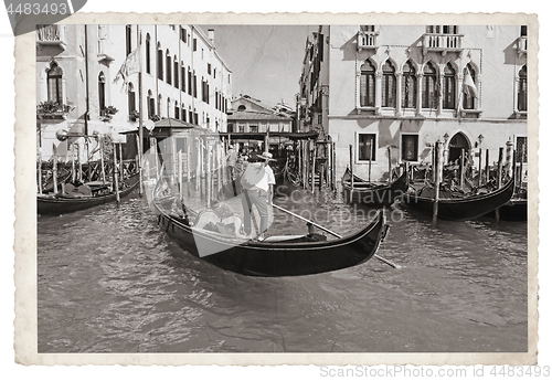 Image of Old Vintage Monochrome photo in Venice Italy