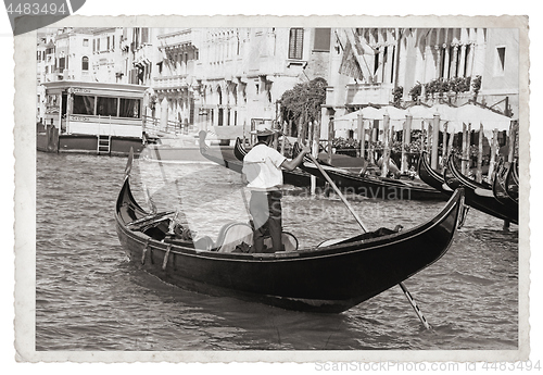 Image of Old Vintage Monochrome photo in Venice Italy