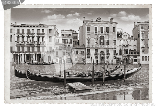 Image of Old Vintage Monochrome photo in Venice Italy