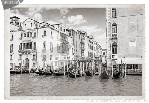 Image of Old Vintage Monochrome photo in Venice Italy