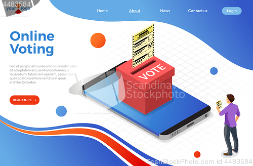 Image of Online Internet Voting Isometric Concept