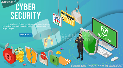 Image of Cyber Security Isometric Banner