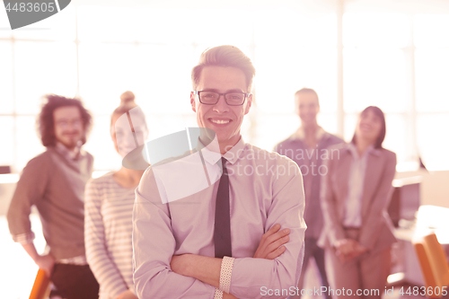 Image of Portrait of young casual businessman