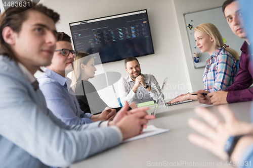 Image of Business Team At A Meeting at modern office building