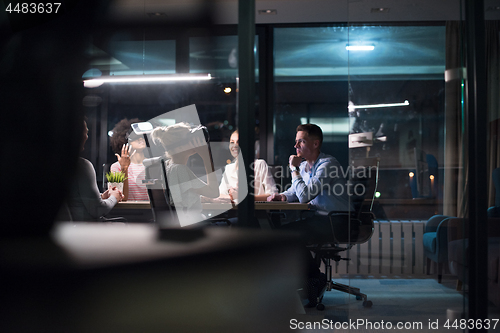 Image of Multiethnic Business team using virtual reality headset