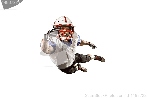 Image of one american football player man studio isolated on white background