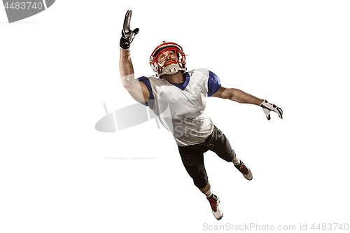 Image of one american football player man studio isolated on white background