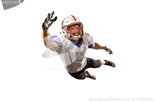 Image of one american football player man studio isolated on white background