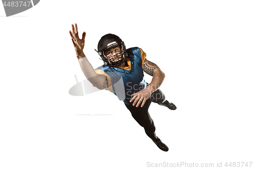 Image of one american football player man studio isolated on white background