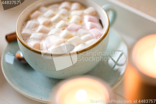 Image of close up of hot chocolate with marshmallow
