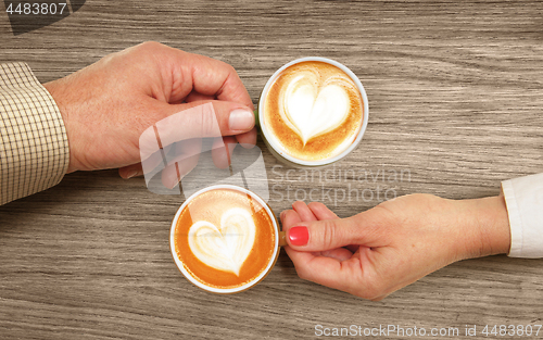 Image of cups of coffee on table