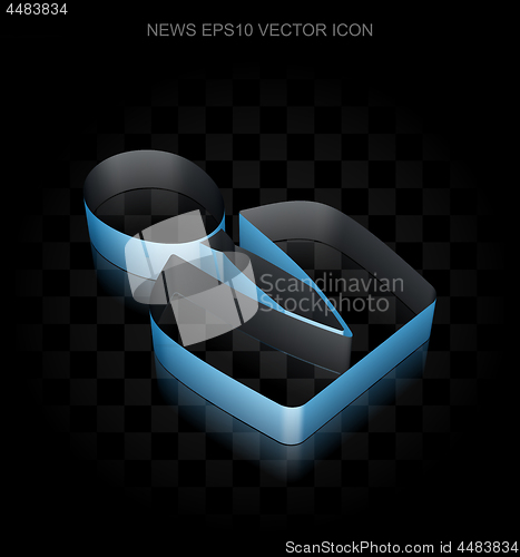 Image of News icon: Blue 3d Business Man made of paper, transparent shadow, EPS 10 vector.