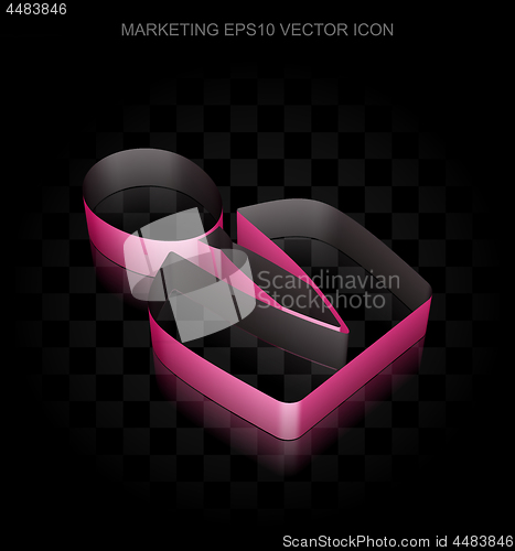 Image of Marketing icon: Crimson 3d Business Man made of paper, transparent shadow, EPS 10 vector.