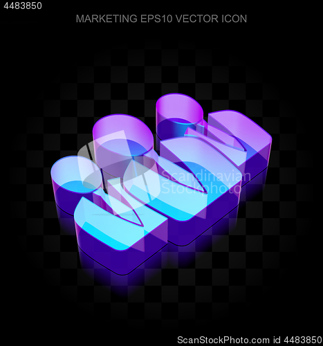 Image of Marketing icon: 3d neon glowing Business People made of glass, EPS 10 vector.