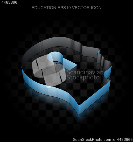 Image of Education icon: Blue 3d Head With Keyhole made of paper, transparent shadow, EPS 10 vector.