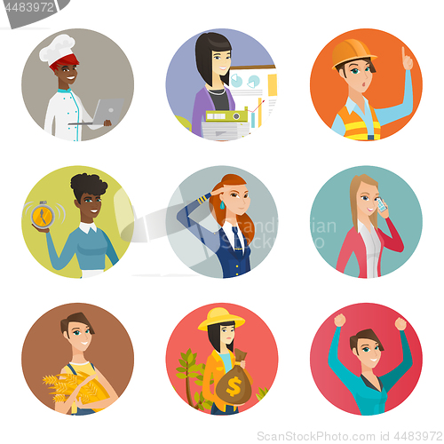 Image of Vector set of characters of different professions.