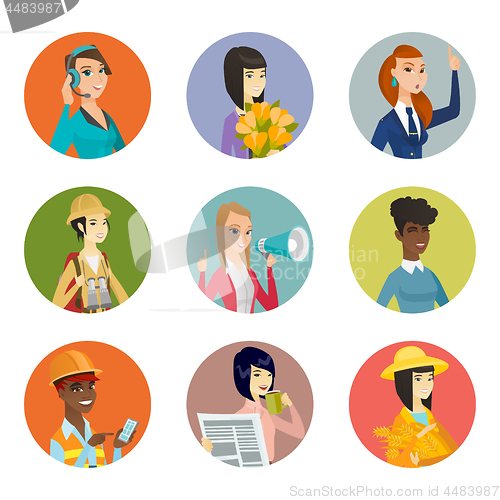 Image of Vector set of characters of different professions.