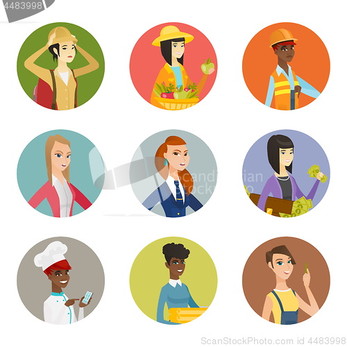 Image of Vector set of characters of different professions.