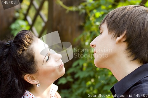 Image of flirting couple