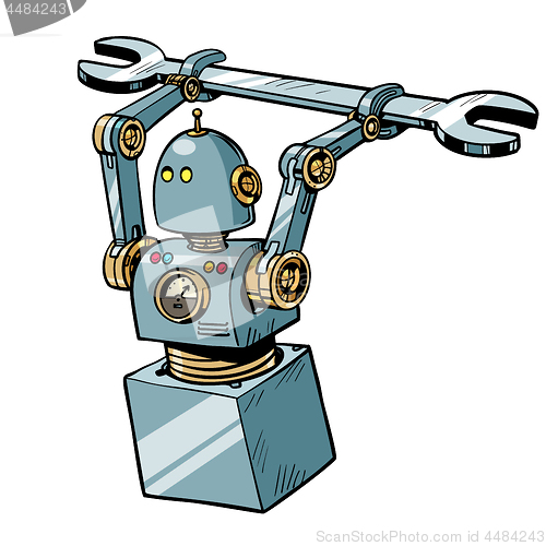 Image of robot with a wrench