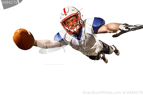 Image of one american football player man studio isolated on white background