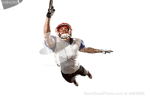 Image of one american football player man studio isolated on white background