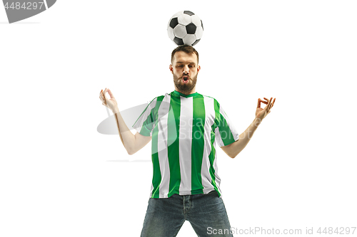 Image of Irish fan celebrating on white background