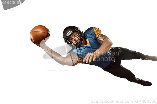 Image of one american football player man studio isolated on white background