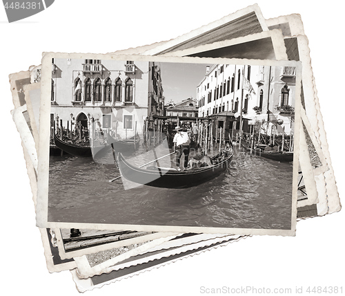 Image of Stack of old vintage photos in Venice Italy