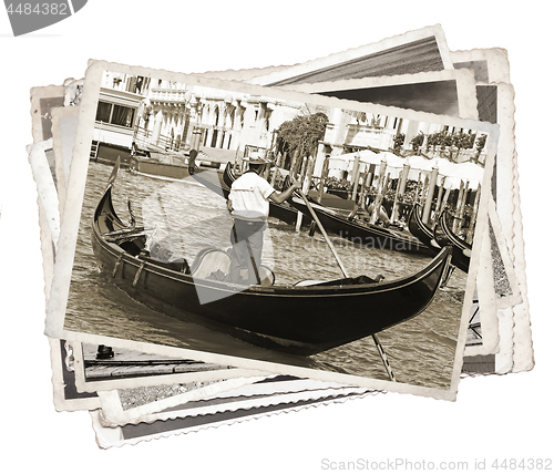 Image of Stack of old vintage photos in Venice Italy