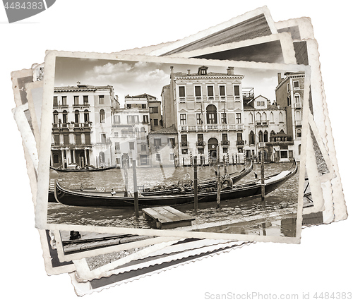 Image of Stack of old vintage photos in Venice Italy