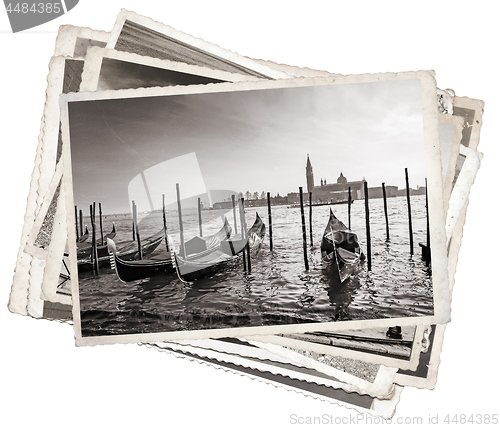 Image of Stack of old vintage photos in Venice Italy