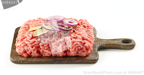 Image of raw minced meat and spices