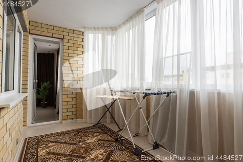 Image of The interior of the spacious balcony in the house