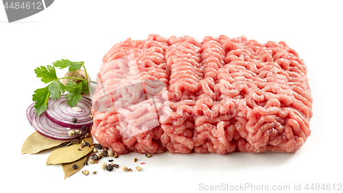 Image of raw minced meat and spices