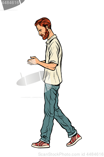 Image of man walking down the street