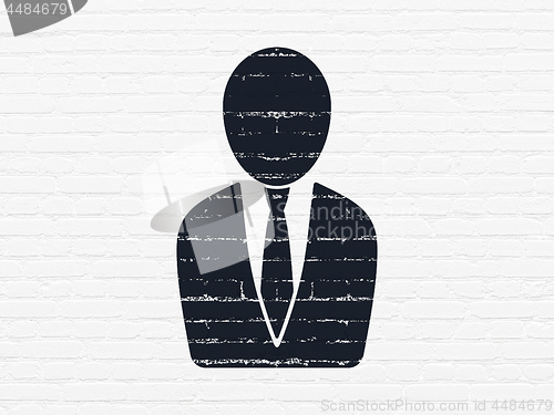 Image of Business concept: Business Man on wall background
