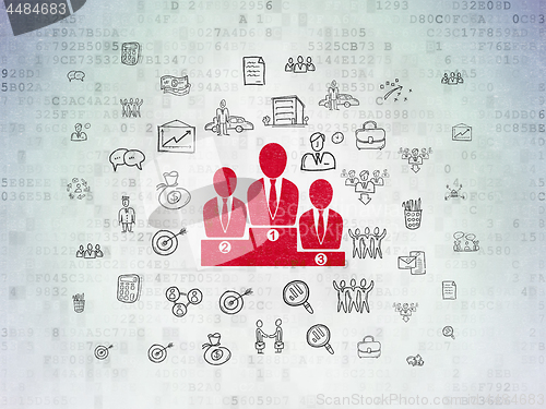 Image of Business concept: Business Team on Digital Data Paper background