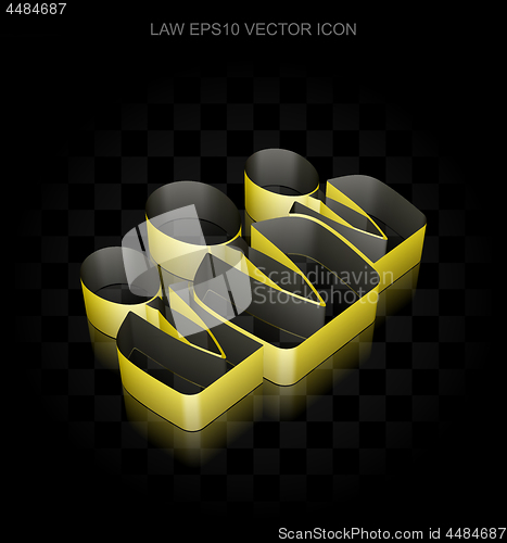 Image of Law icon: Yellow 3d Business People made of paper, transparent shadow, EPS 10 vector.