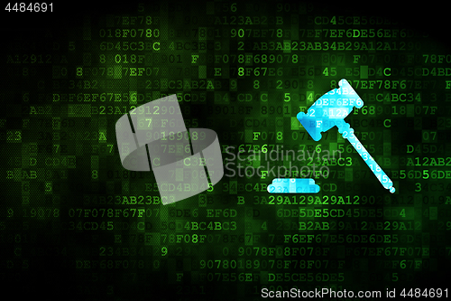 Image of Law concept: Gavel on digital background
